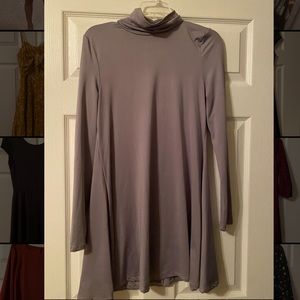 Lavender and rose turtleneck dresses